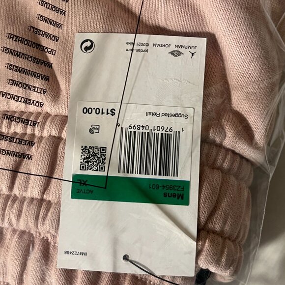 NEW with Tag Jordan Wordmark Men's Fleece Pants in Pink Oxford - Picture 6 of 9